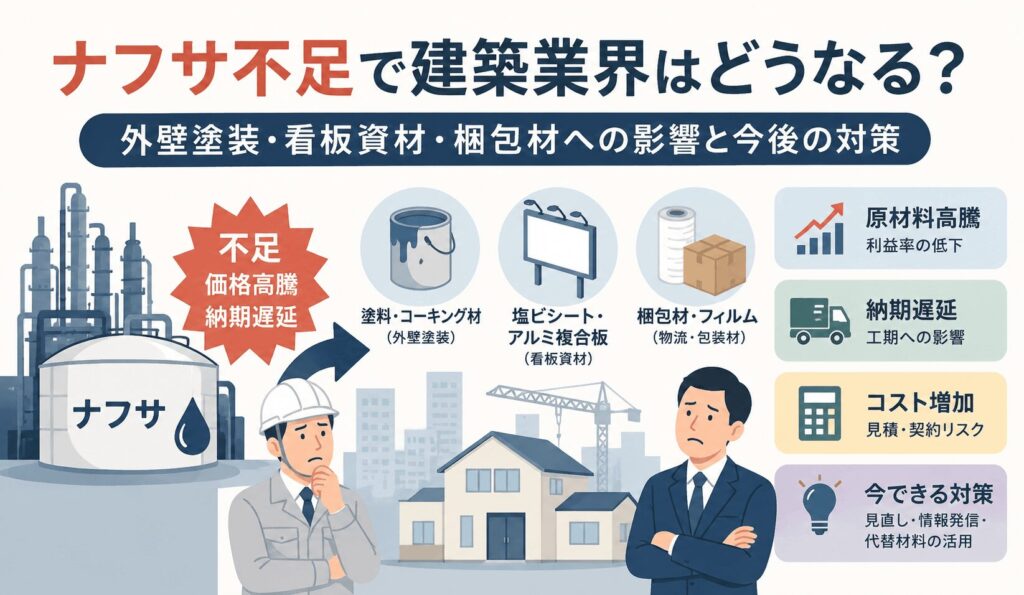 ナフサ不足で建築資材はどうなる？