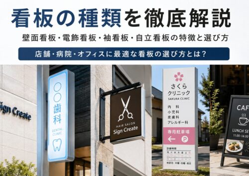 壁面看板・電飾看板・袖看板・自立看板の特徴と選び方