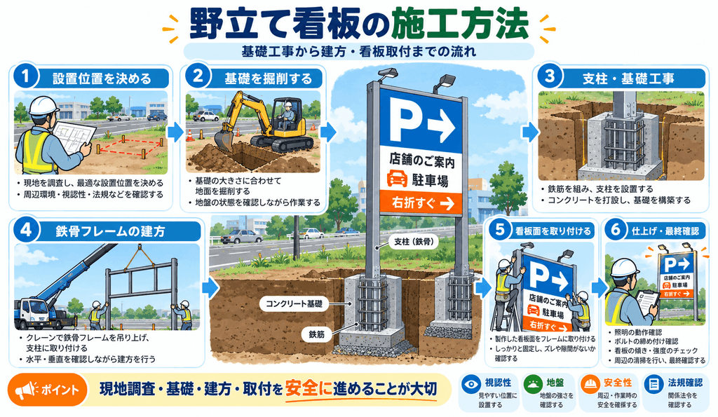 野立て看板を施工する前に確認するポイント